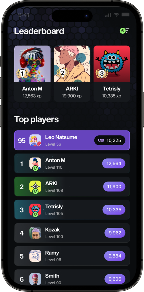 Leet9 home page displayed on an iphone 14 mockup